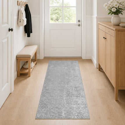 Tæppe Grå 80 x 200 cm 100% polyester 3 mm Vaskbar