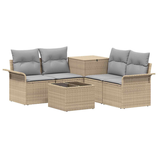Sofa Sæt 6 stk. 4-Antal sæder Beige og lys grå