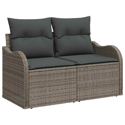 Sofa Sæt 6 stk. Grå og Mørkegrå Poly Rattan og Stål