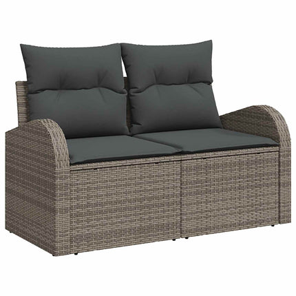 Sofa Sæt 6 stk. Grå og Mørkegrå Poly Rattan og Stål