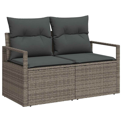 Sofa Sæt 6 stk. Grå og Mørkegrå Poly Rattan og Stål