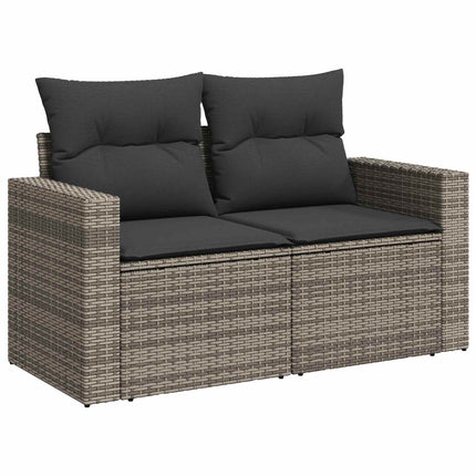 Sofa Sæt 6 stk. Grå og Mørkegrå Poly Rattan og Stål