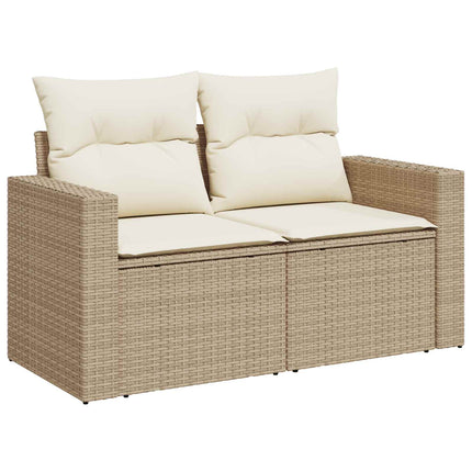 Sofa Sæt 6 stk. Beige og cremehvid Poly Rattan og Stål