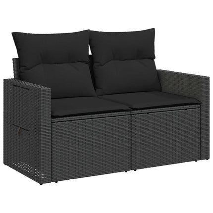 Sofa Sæt 6 stk. Sort Poly Rattan og Stål