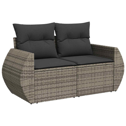 Sofa Sæt 6 stk. Grå og Mørkegrå Poly Rattan og Stål