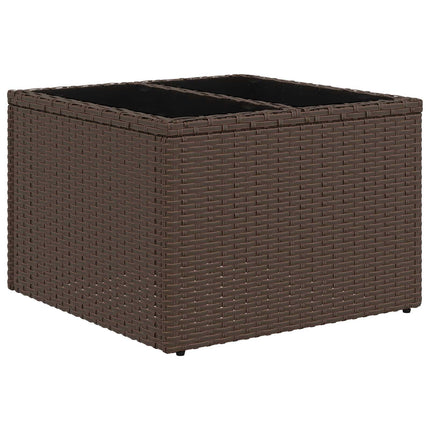 Sofa Sæt 6 stk. Brun og Creme Hvid Poly Rattan og Stål