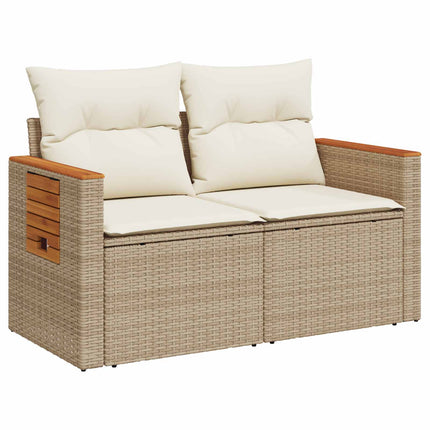 Sofa Sæt 6 stk. Beige og cremehvid Poly Rattan og Stål