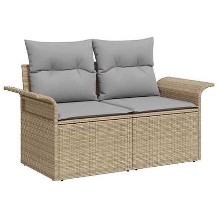 Sofa Sæt 5 stk. Beige og lys grå Poly Rattan og Stål