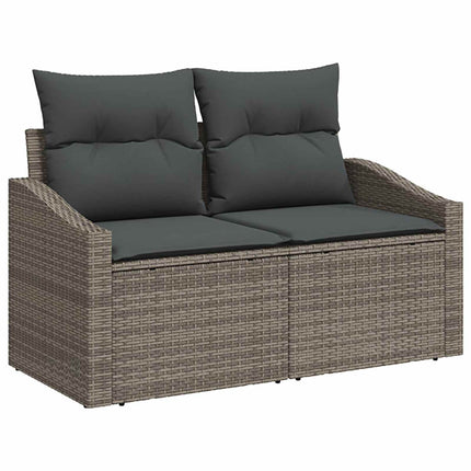 Sofa Sæt 5 stk. Grå og Mørkegrå Poly Rattan og Stål