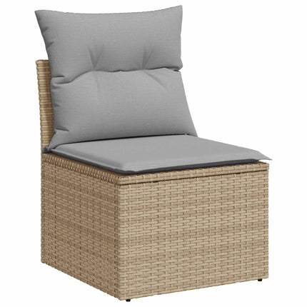 Sofa Sæt 5 stk. Beige og lys grå Poly Rattan og Stål