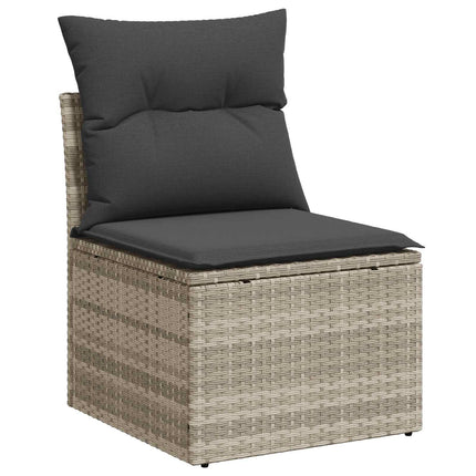 Sofa Sæt 5 stk. Lysegrå og mørkegrå Poly Rattan og Stål