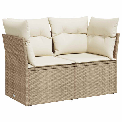 Sofa Sæt 5 stk. Beige og cremehvid Poly Rattan og Stål
