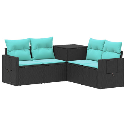 Sofa Sæt 5 stk. Sort og Blå 179 x 179 x 85 cm