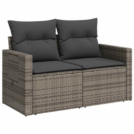 Sofa Sæt 5 stk. Grå og Mørkegrå Poly Rattan og Stål