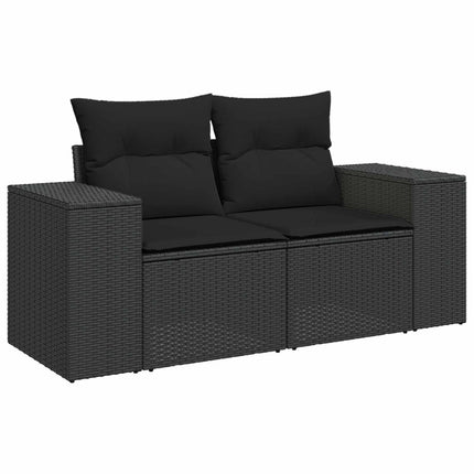 Sofa Sæt 5 stk. Sort Poly Rattan og Stål
