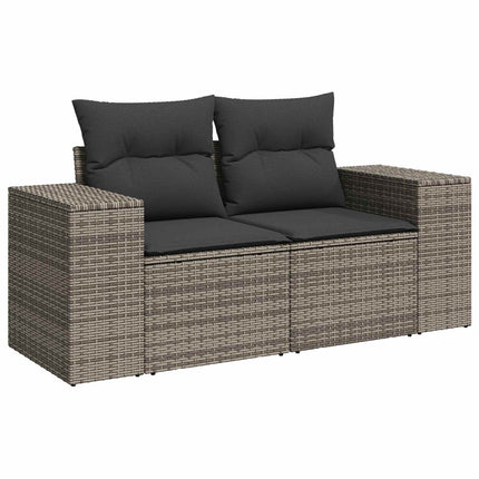 Sofa Sæt 5 stk. Grå og Mørkegrå Poly Rattan og Stål