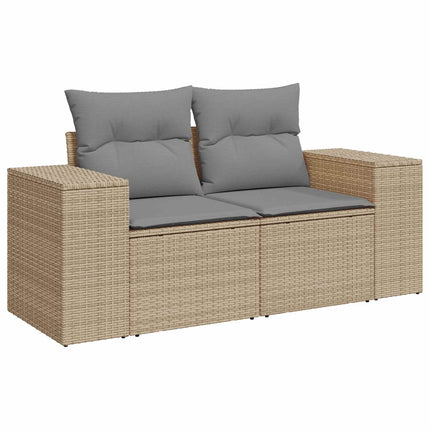 Sofa Sæt 5 stk. Beige og lys grå Poly Rattan og Stål