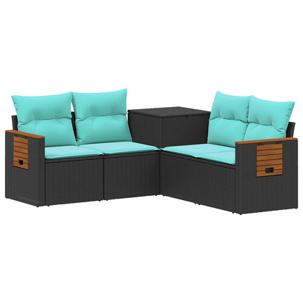 Sofa Sæt 5 stk. Sort og Blå 179 x 179 x 85 cm