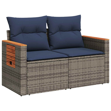 Sofa Sæt 5 stk. Grå og Marineblå 179 x 179 x 85 cm