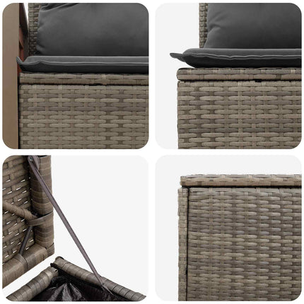 Sofa Sæt 5 stk. Grå og Mørkegrå Poly Rattan og Stål
