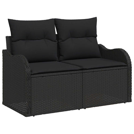 Sofa Sæt 8 stk. Sort Poly Rattan og Stål