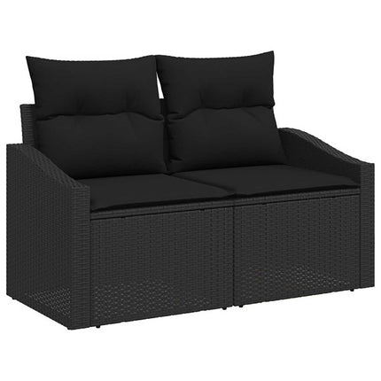 Sofa Sæt 8 stk. Sort Poly Rattan og Stål
