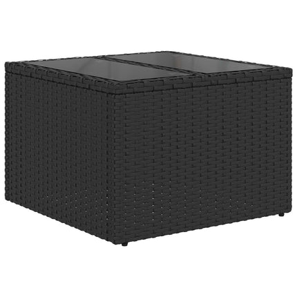 Sofa Sæt 8 stk. Sort Poly Rattan og Stål