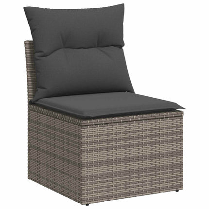 Sofa Sæt 7 stk. Grå og Mørkegrå Poly Rattan og Stål