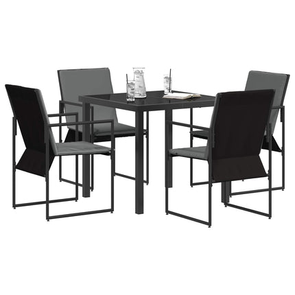 Have Spisebordssæt 5 pcs Sort og Anthracit 80 x 80 x 73 cm