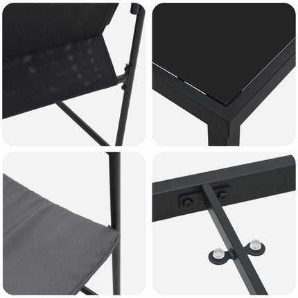 Have Spisebordssæt 5 pcs Sort og Anthracit 140 x 70 x 73 cm
