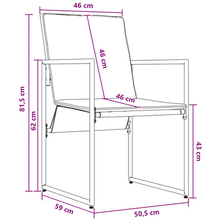 Have Spisebordssæt 9 pcs Sort og Anthracit 160 x 80 x 73 cm