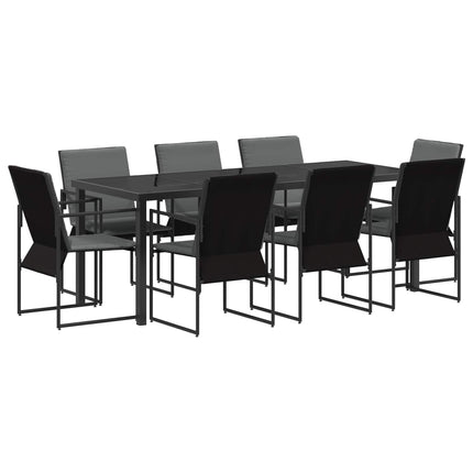 Have Spisebordssæt 9 pcs Sort og Anthracit 200 x 80 x 73 cm