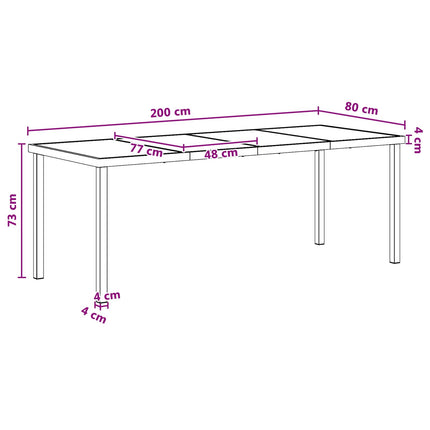 Have Spisebordssæt 9 pcs Sort og Anthracit 200 x 80 x 73 cm