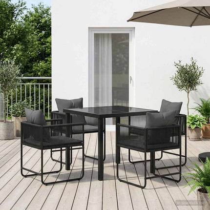 Have Spisebordssæt 5 pcs Sort og Anthracit 80 x 80 x 73 cm