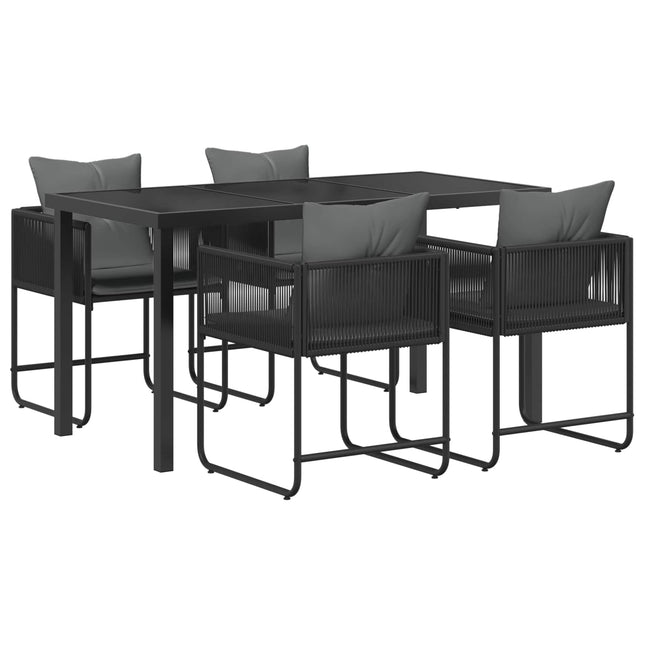 Have Spisebordssæt 5 stk. Sort og Anthracit polyrattan