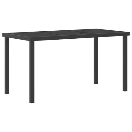 Udendørs spise sæt 5 stk. Sort polyrattan