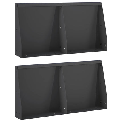 Støttemur 4 stk. 40 x 12 x 40 cm Stål Sort