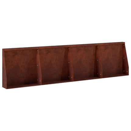 Støttemur 4 stk. 40 x 12 x 40 cm Cortenstål Rusten