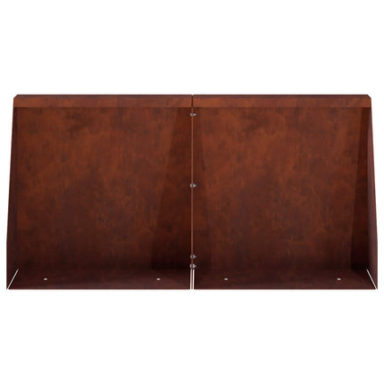Støttemur 4 stk. 40 x 12 x 40 cm Cortenstål Rusten
