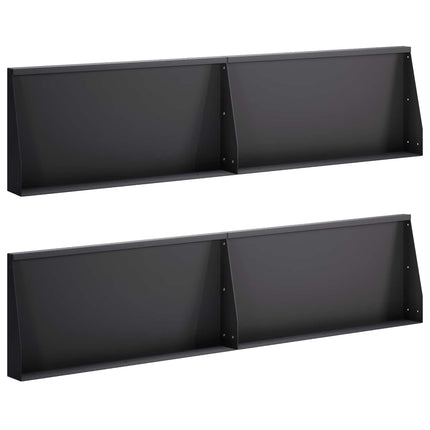Støttemur 4 stk. 80 x 12 x 30 cm Stål Sort