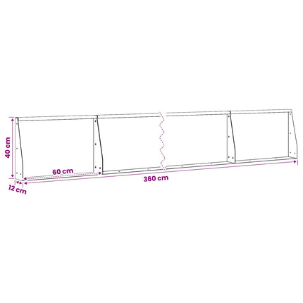 Støttemur 6 stk. 60 x 12 x 40 cm Galvaniseret stål Sølv