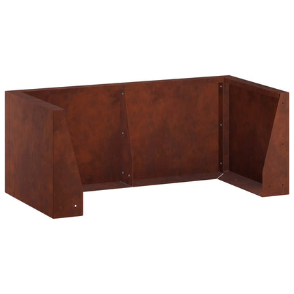 Støttemur 4 stk. 100 x 100 x 50 cm Cortenstål Rusten
