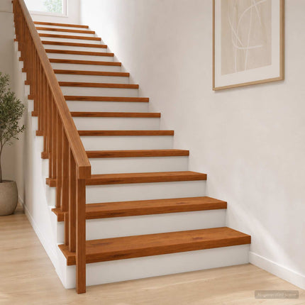 Trappe Tread 2 stk. 70 x 30 x 2 cm Brun Massivt Eg Træ