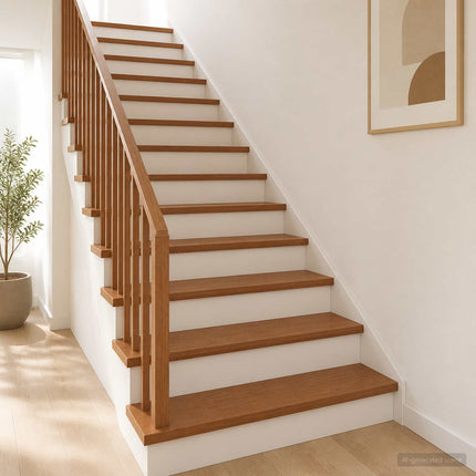 Trappe Tread 2 stk. 110 x 30 x 2 cm Mørk Brun Massivt Eg Træ