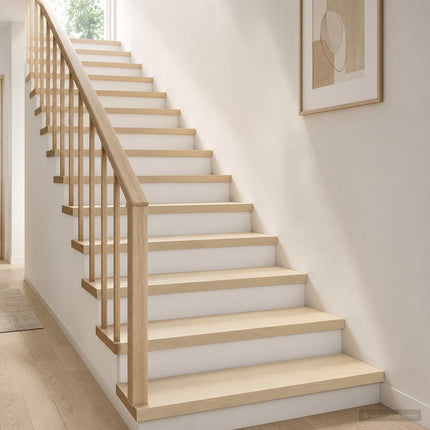 Trappe Tread 4 stk. 80 x 25 x 2 cm Hvid Massivt Eg Træ