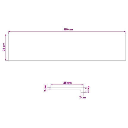 Trappe Tread 4 stk. 110 x 25 x 2 cm Hvid Massivt Eg Træ