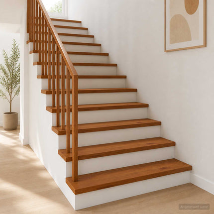 Trappe Tread 4 stk. 80 x 30 x 2 cm Brun Massivt Eg Træ