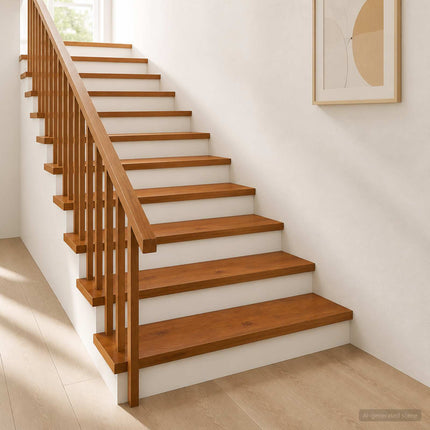 Trappe Tread 4 stk. 110 x 30 x 2 cm Brun Massivt Eg Træ