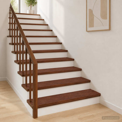 Trappe Tread 4 stk. 90 x 25 x 2 cm Mørk Brun Massivt Eg Træ