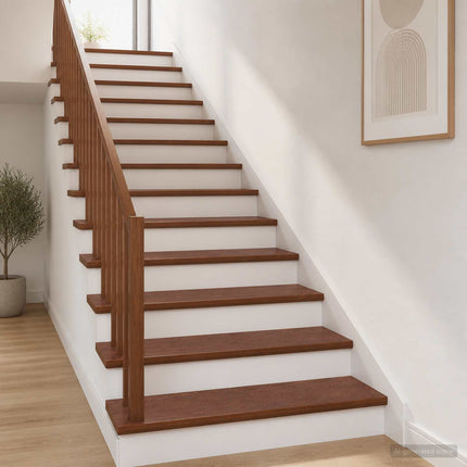 Trappe Tread 4 stk. 100 x 25 x 2 cm Mørk Brun Massivt Eg Træ